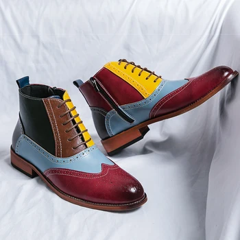 Vysoká Kvalita Mužov Členok Boot Módne Slávnej Značky Kovbojské Topánky Chelsea Zips Boot Pôvodné Klasické Mužov Topánky Luxusné Dizajnér