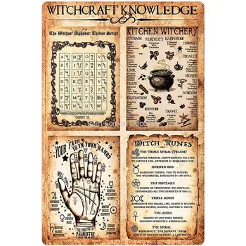 Witchcraft Vedomosti Plagát Čarodejnice Kovov Cín Značenie Cafe Stena Umelecké Dekorácie Spálňa Klub Doska Izba Dekor Domova