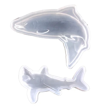 Y1UB Shark-tvar Keychain Formy Stereoskopické Silikónové Formy Epoxidové Odlievacie Formy